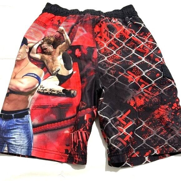 WWE Boys Wrestling Shorts Size M World Wrestling Entertainment Polyester Athleti - Picture 4 of 4